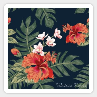 Hibiscus Flower Seamless Pattern Sticker